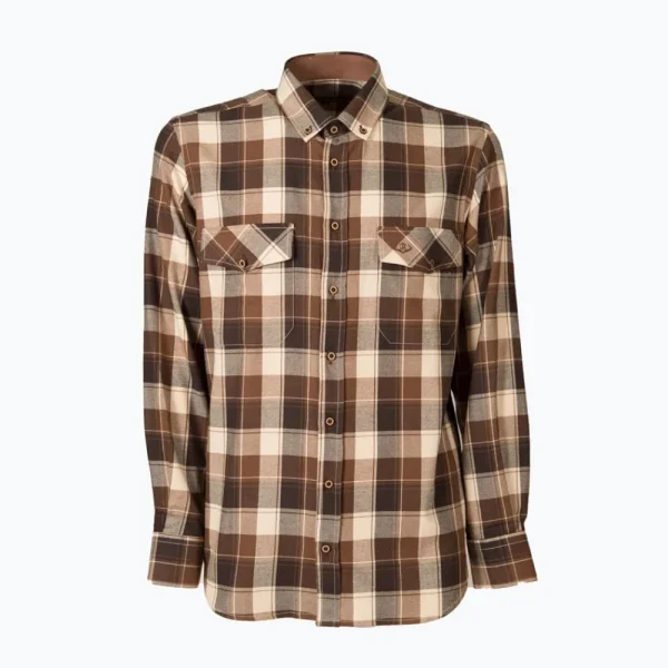 Fashion Camisa Caza Hombre Browngrey Hombre Camisas