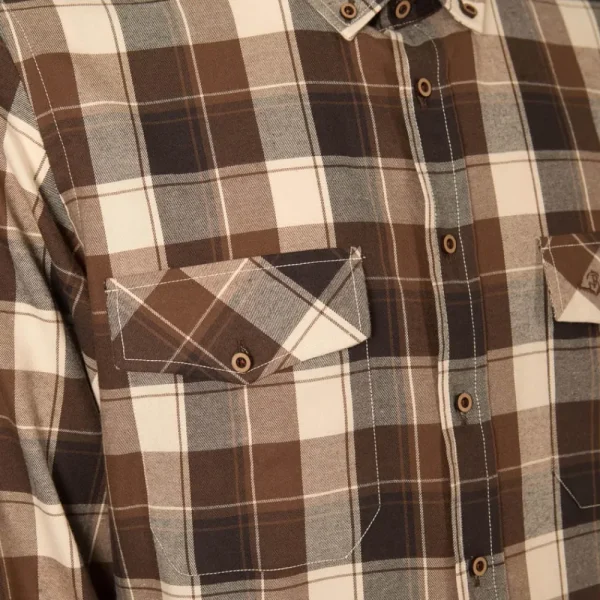 Fashion Camisa Caza Hombre Browngrey Hombre Camisas