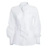 Clearance Camisa Caza Mujer Plumeti Lazo Blanca Mujer Camisas