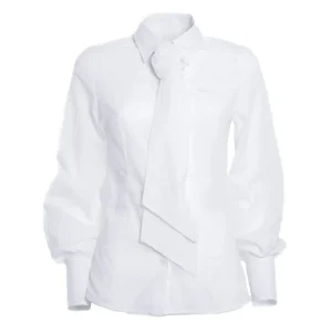 Clearance Camisa Caza Mujer Plumeti Lazo Blanca Mujer Camisas