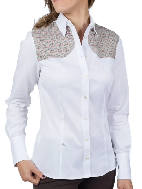 Hot Camisa Caza Mujer Refuerzos Blanca Mujer Camisas