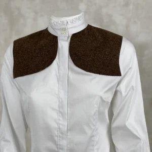 Online Camisa Caza Refuerzos Tweed Mujer Blanca Mujer Camisas