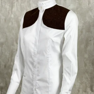 Online Camisa Caza Refuerzos Tweed Mujer Blanca Mujer Camisas