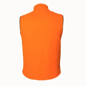 Sale Chaleco Caza Hombre Polar Reversible Marron/Naranja Hombre Chalecos