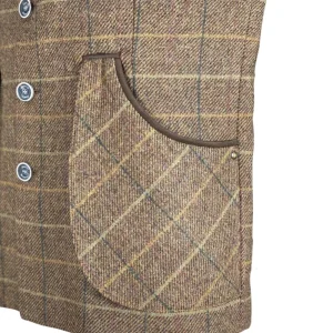 Sale Chaleco Caza Hombre Tiro Tweed Largo Hombre Hombre