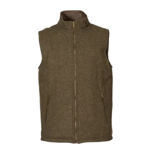 Sale Chaleco Caza Hombre Tweed Verde Jaspe Forro Acolchado Hombre Chalecos