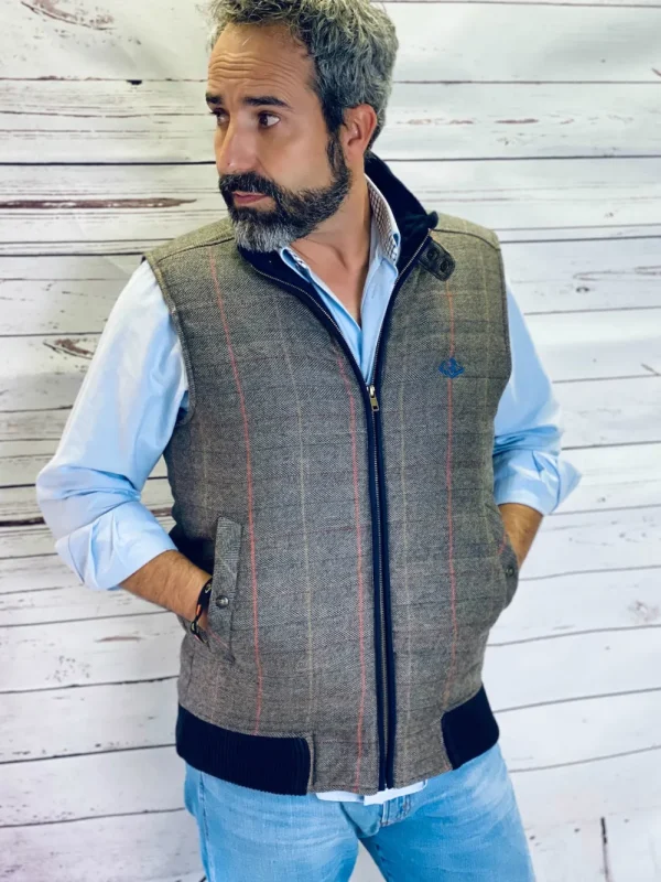 Outlet Chaleco Caza Hombre Tweed Acolchado Sean Hombre Chalecos