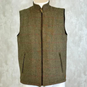 Sale Chaleco Caza Hombre Tweed Forro Acolchado Hombre Chalecos