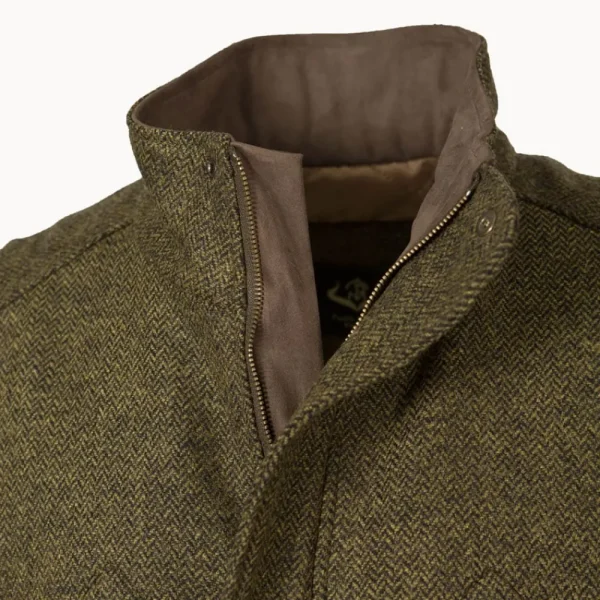 Outlet Chaleco Caza Hombre Tweed Verde Oscuro Hombre Chalecos