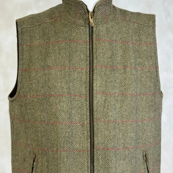 Sale Chaleco Caza Hombre Tweed Forro Acolchado Hombre Chalecos