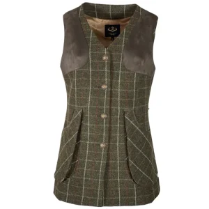 New Chaleco Caza Mujer Tiro Tweed Largo Verde Grana Mujer Mujer