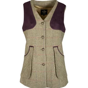 Fashion Chaleco Caza Mujer Tiro Tweed Largo Mujer Mujer