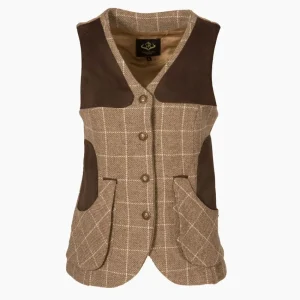 Online Chaleco Caza Mujer Tiro Tweed Refuerzos Beige Mujer Mujer