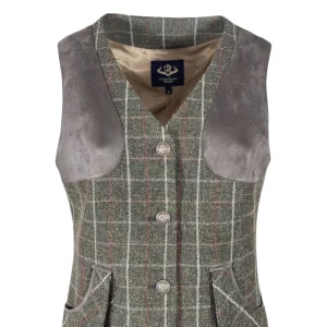 New Chaleco Caza Mujer Tiro Tweed Largo Verde Grana Mujer Mujer