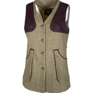 Fashion Chaleco Caza Mujer Tiro Tweed Largo Mujer Mujer