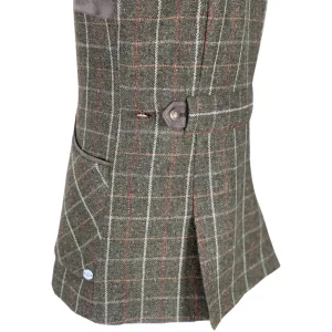 New Chaleco Caza Mujer Tiro Tweed Largo Verde Grana Mujer Mujer
