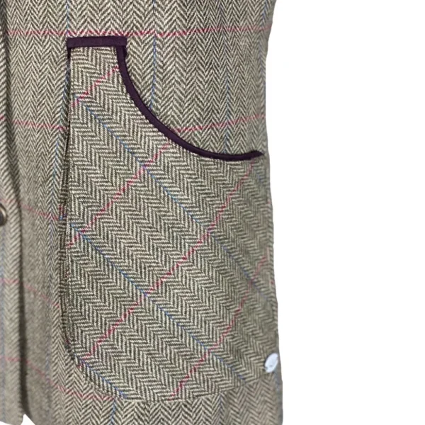 Fashion Chaleco Caza Mujer Tiro Tweed Largo Mujer Mujer
