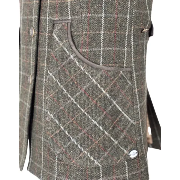 New Chaleco Caza Mujer Tiro Tweed Largo Verde Grana Mujer Mujer