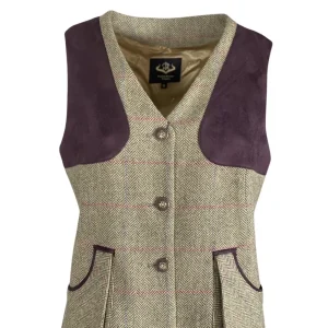 Fashion Chaleco Caza Mujer Tiro Tweed Largo Mujer Mujer