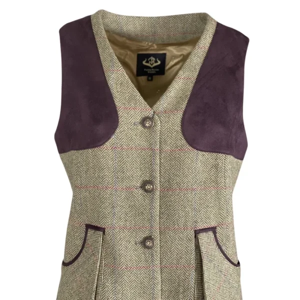 Fashion Chaleco Caza Mujer Tiro Tweed Largo Mujer Mujer