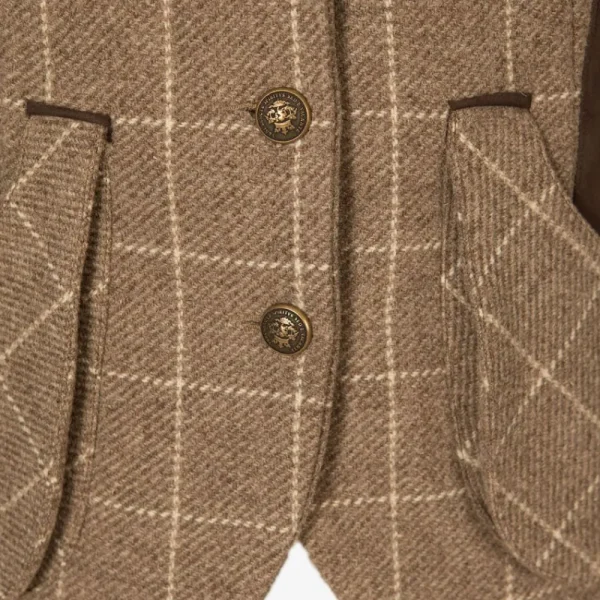 Online Chaleco Caza Mujer Tiro Tweed Refuerzos Beige Mujer Mujer