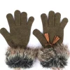 Fashion Guante Lana Borlas y Pelo Guantes
